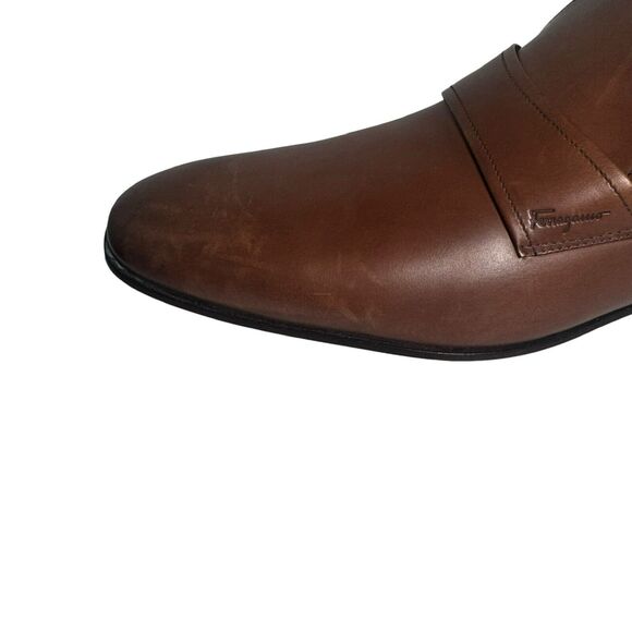 Salvatore Ferragamo Classic Brown Leather Slip-On Loafers main image 8